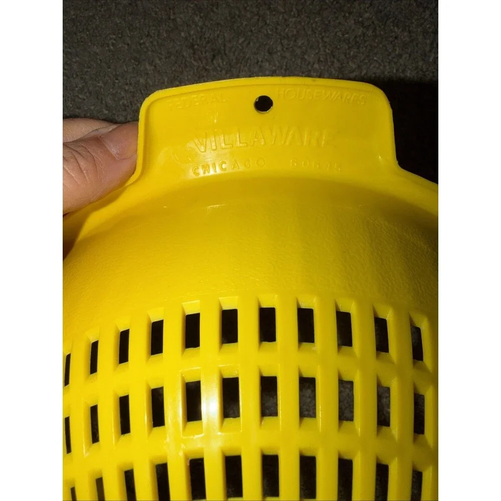 MCM 10” Yellow Strainer Colander VTG USA  Unbreakable 60645 Dishwasher Safe